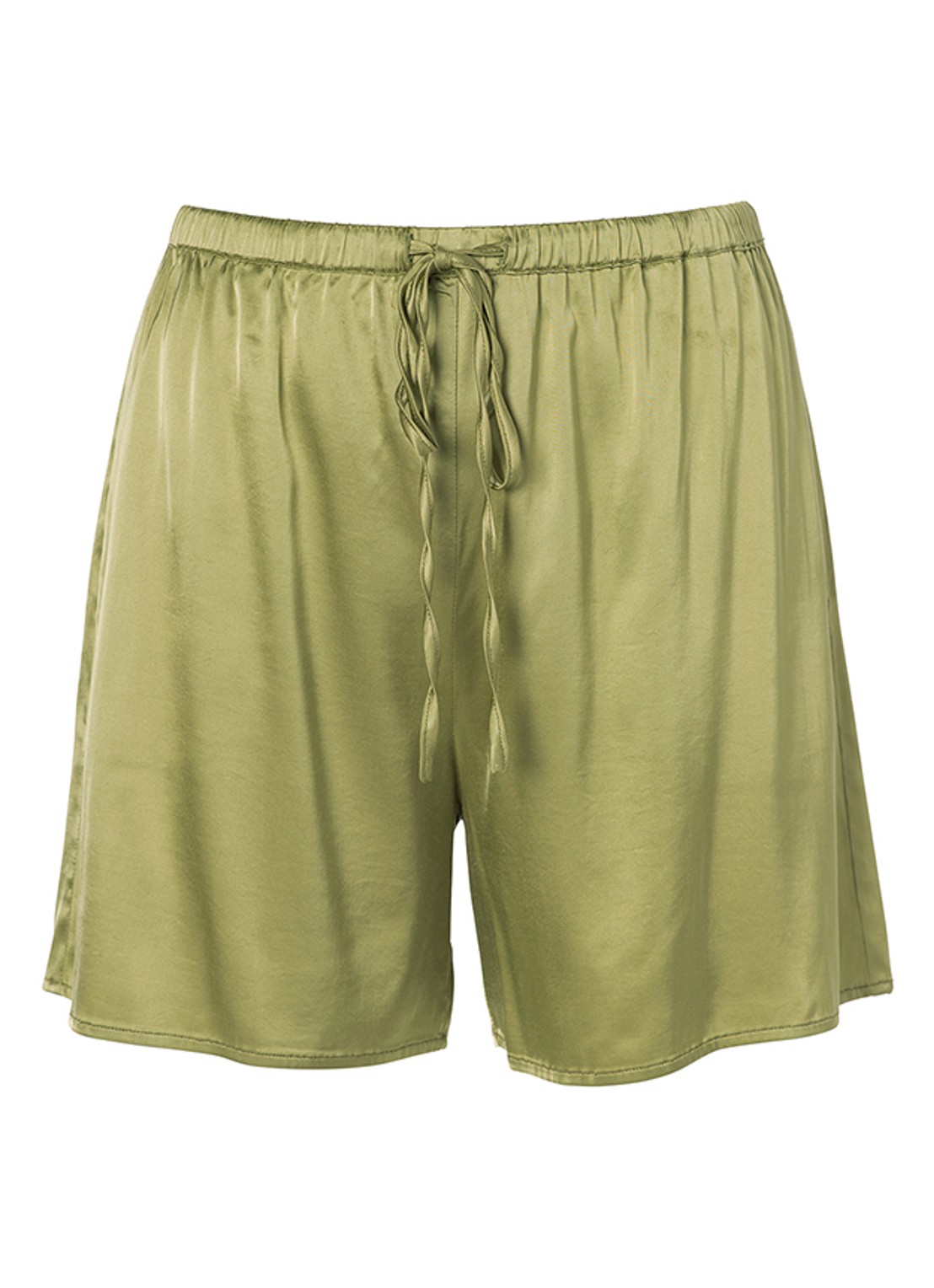 Essenza Ida pyjamashorts van satijn - voorkant groen