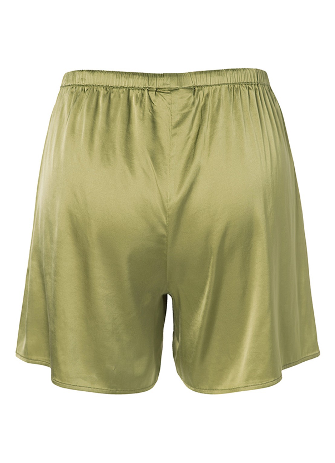 Essenza Ida pyjamashorts van satijn - voorkant 2 groen