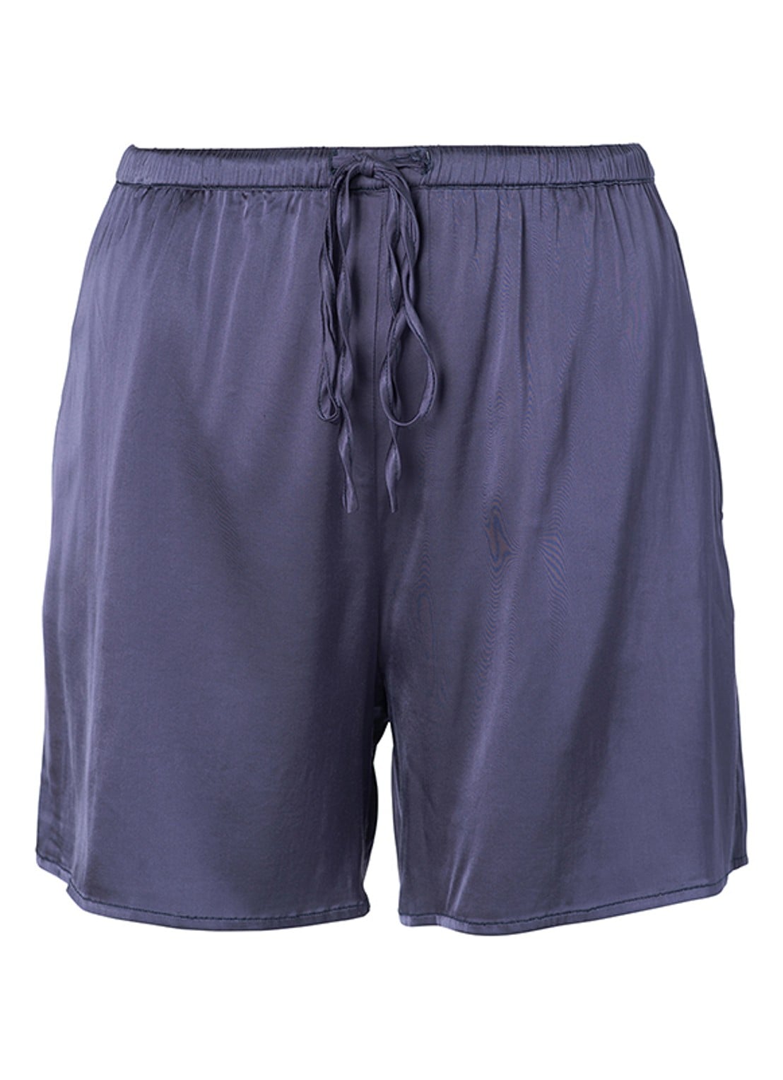 Essenza Ida pyjamashorts van satijn - voorkant donkerblauw