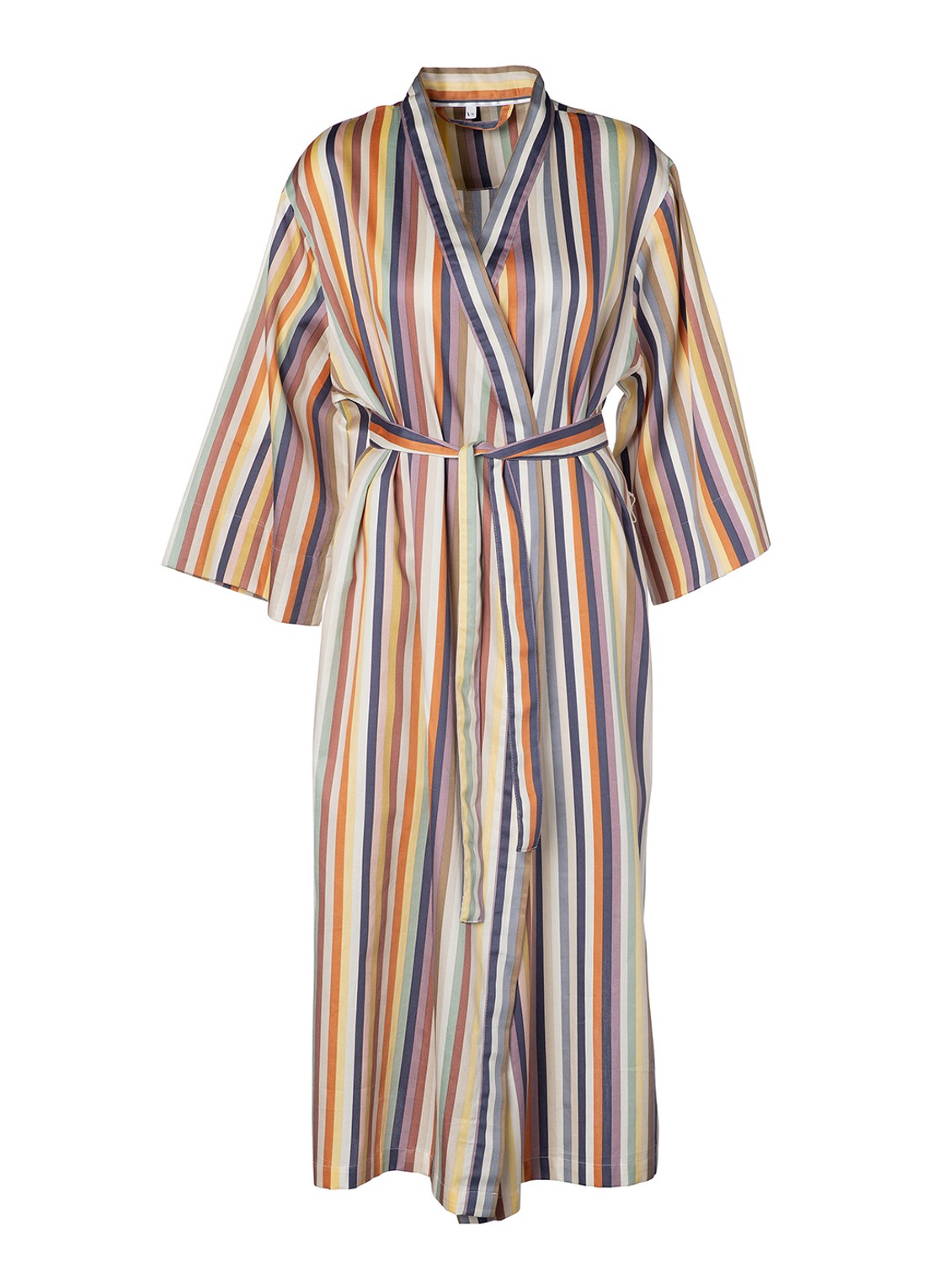 Essenza Ilona Donna kimono met streepprint - voorkant 4 donkerblauw