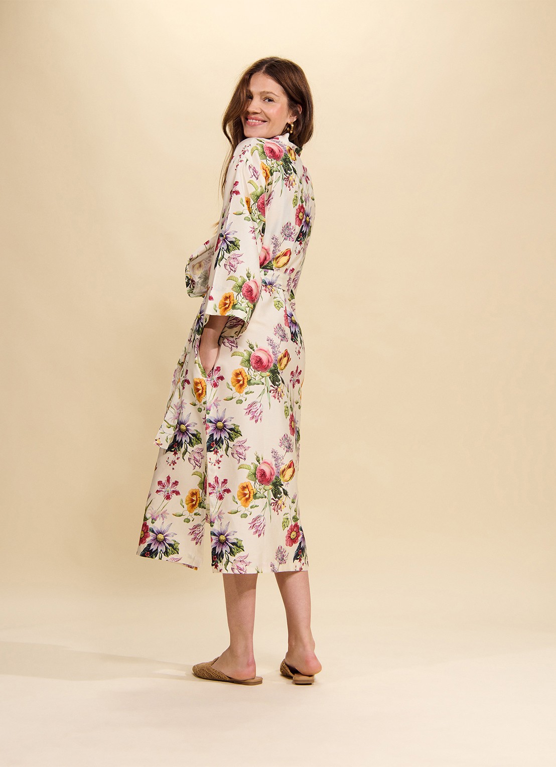 Essenza Ilona Florea kimono met bloemenprint - detail 4 multicolor