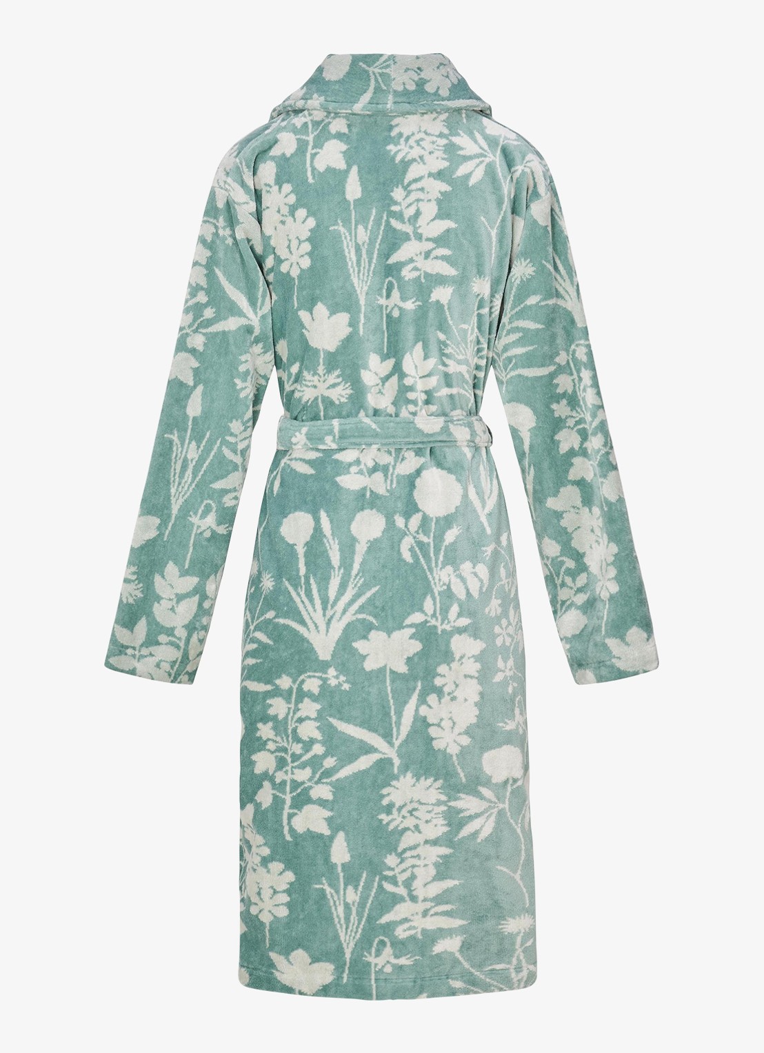 Essenza Maribel badjas met bloemenprint - voorkant 2 lindegroen