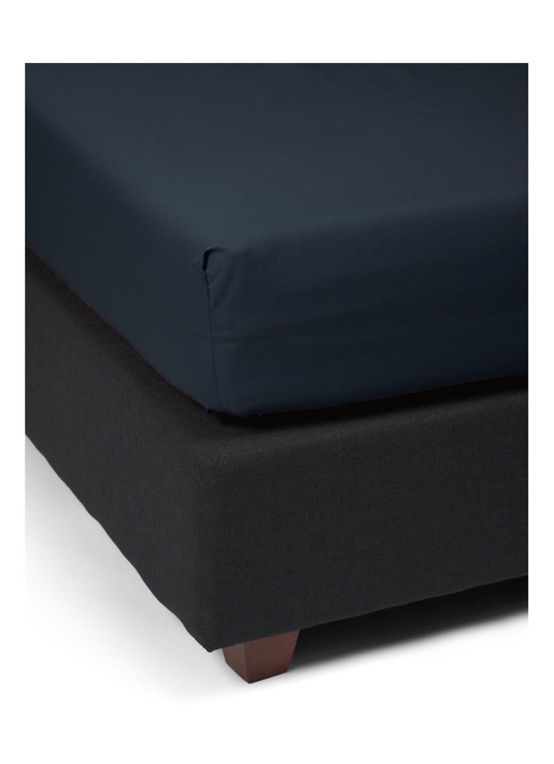 Essenza Minte hoeslaken van katoensatijn 300TC, hoekhoogte 35 cm - achterkant 3 donkerblauw