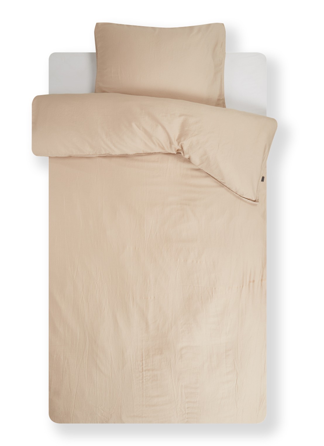 Essenza Minte katoensatijn dekbedovertrekset 300TC - inclusief kussenslopen - voorkant 2 beige