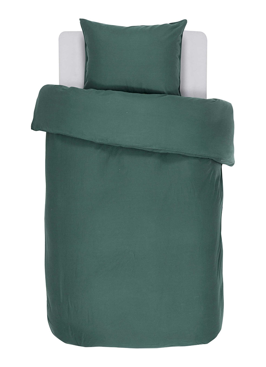 Essenza Premium Collection Minte katoensatijn dekbedovertrekset 300TC - inclusief kussenslopen - voorkant flessengroen