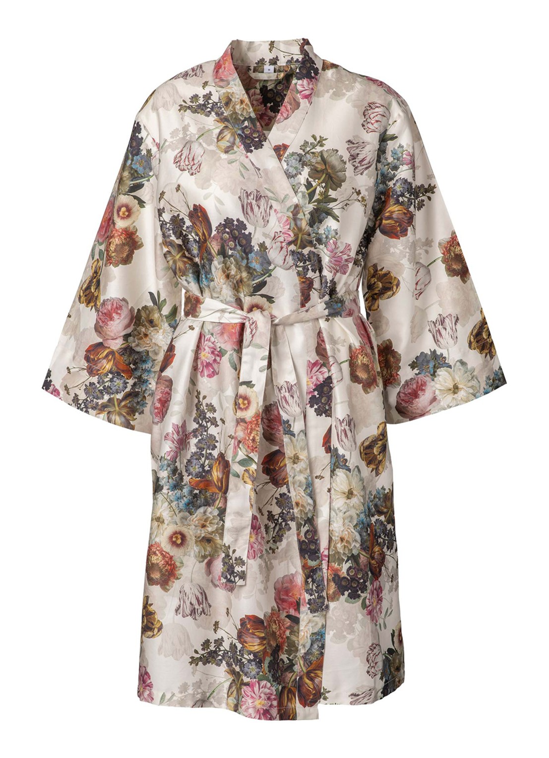 Essenza Rosabelle Sarai kimono met bloemenprint - voorkant vanillegeel