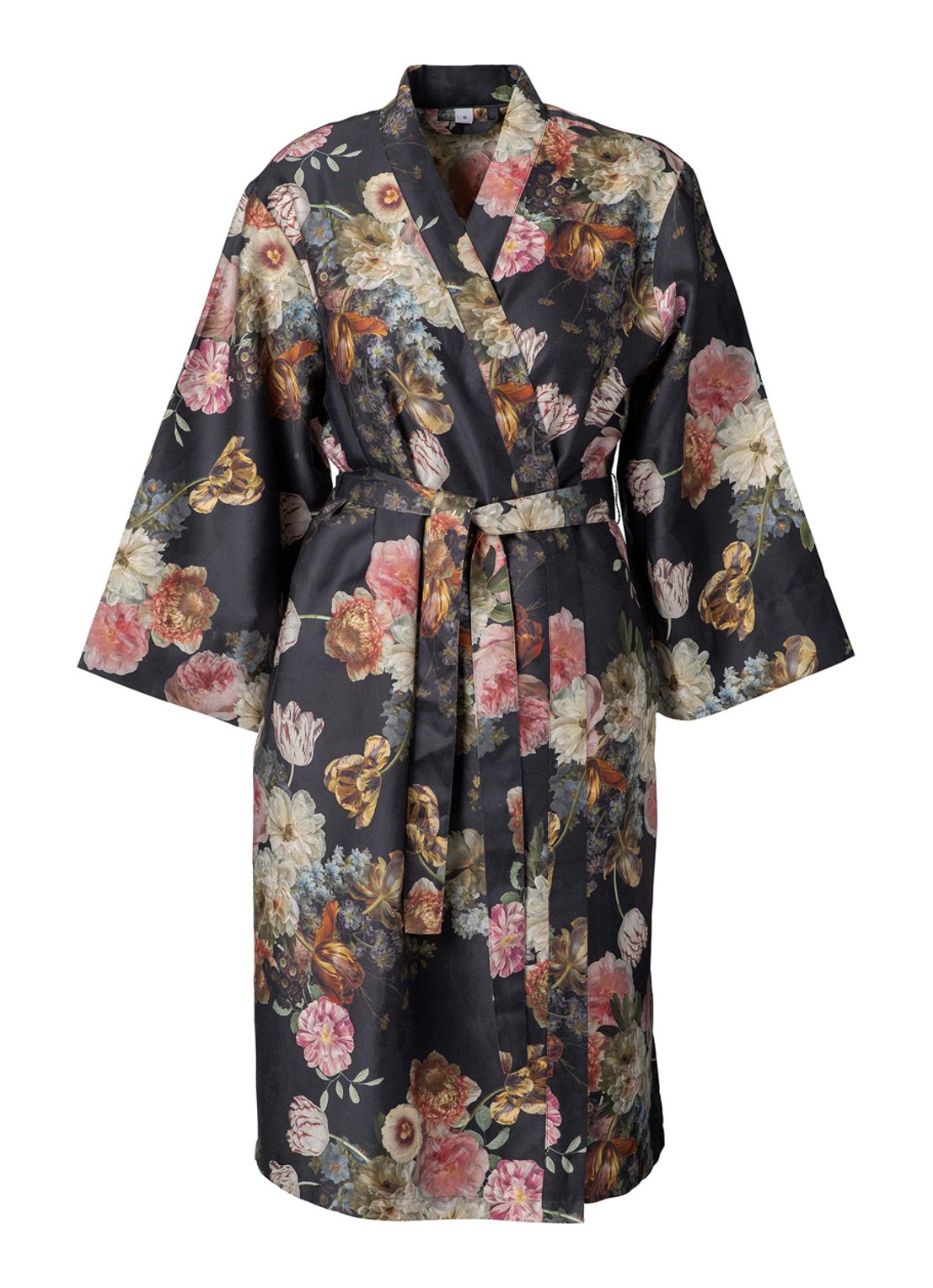Essenza Rosabelle Sarai kimono met bloemenprint - voorkant donkerblauw