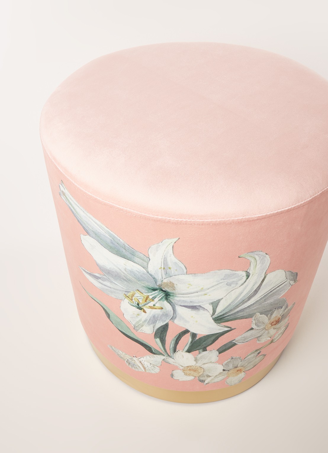 Essenza Rosalee poef 40 cm - detail roze