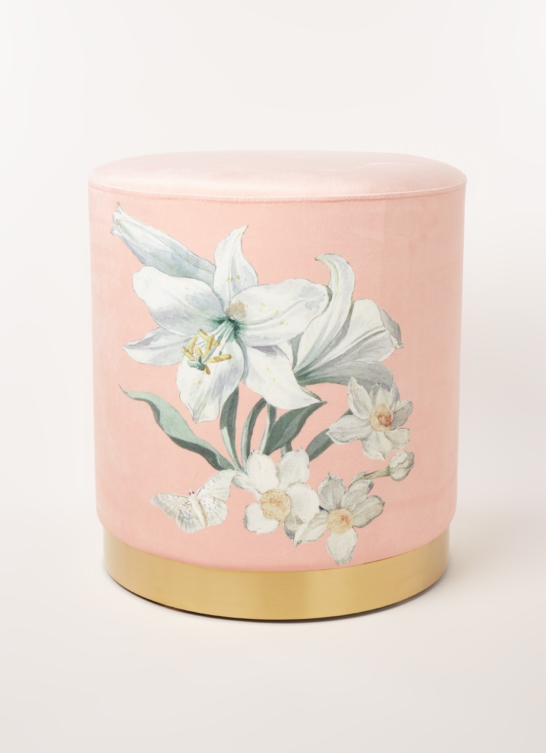 Essenza Rosalee poef 40 cm - voorkant 3 roze