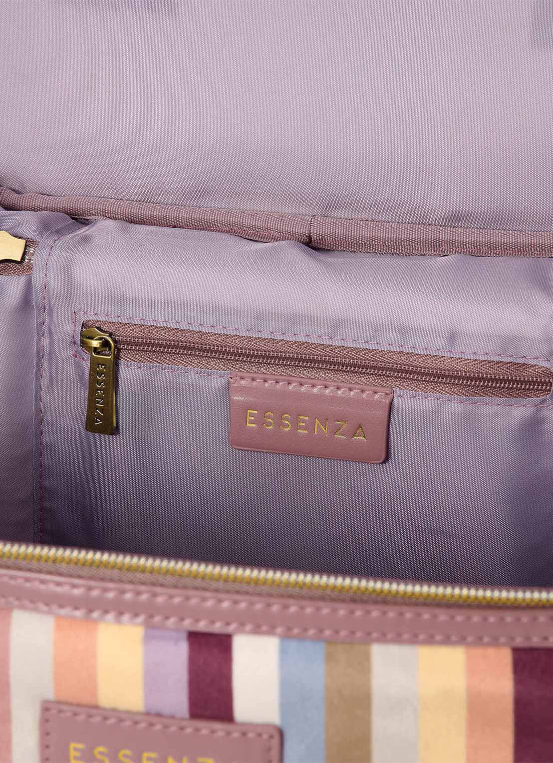 Essenza Tracy Donna beautycase met streepprint - detail 2 roze