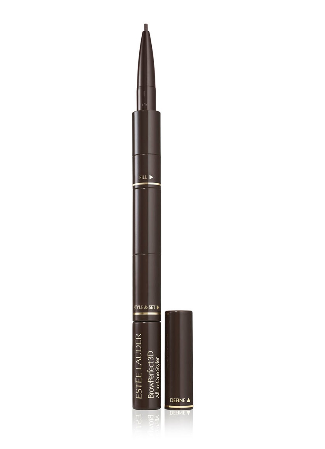 Estée Lauder Brow Perfect 3D All-in-One Styler Multi-Tasker - 3-in-1 wenkbrauwpotlood - voorkant dark brunette