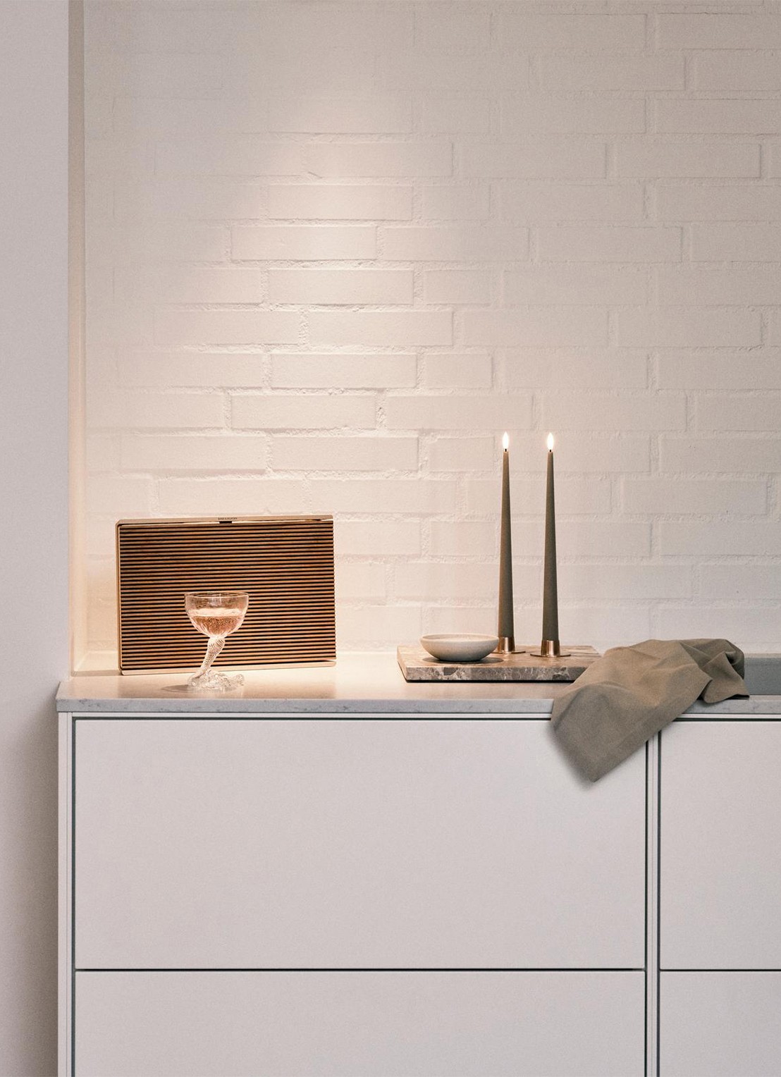 ester & erik LED-kaars 30 cm set van 2 - voorkant 2 donkerbeige