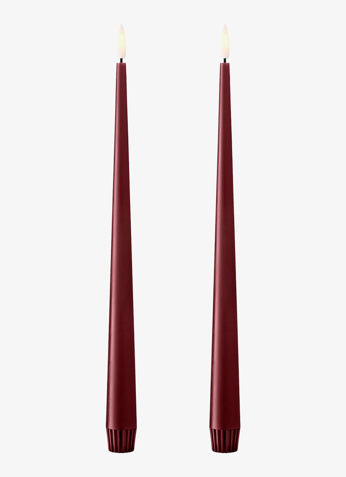 ester & erik LED-kaars 30 cm set van 2 - voorkant bordeauxrood