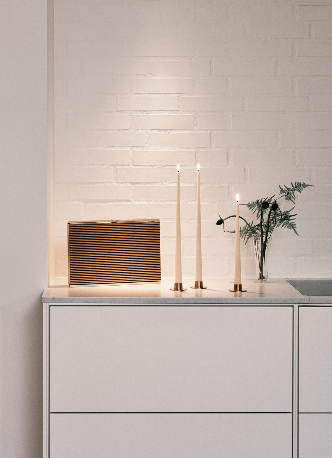 ester & erik LED-kaars 30 cm set van 2 - voorkant 2 beige