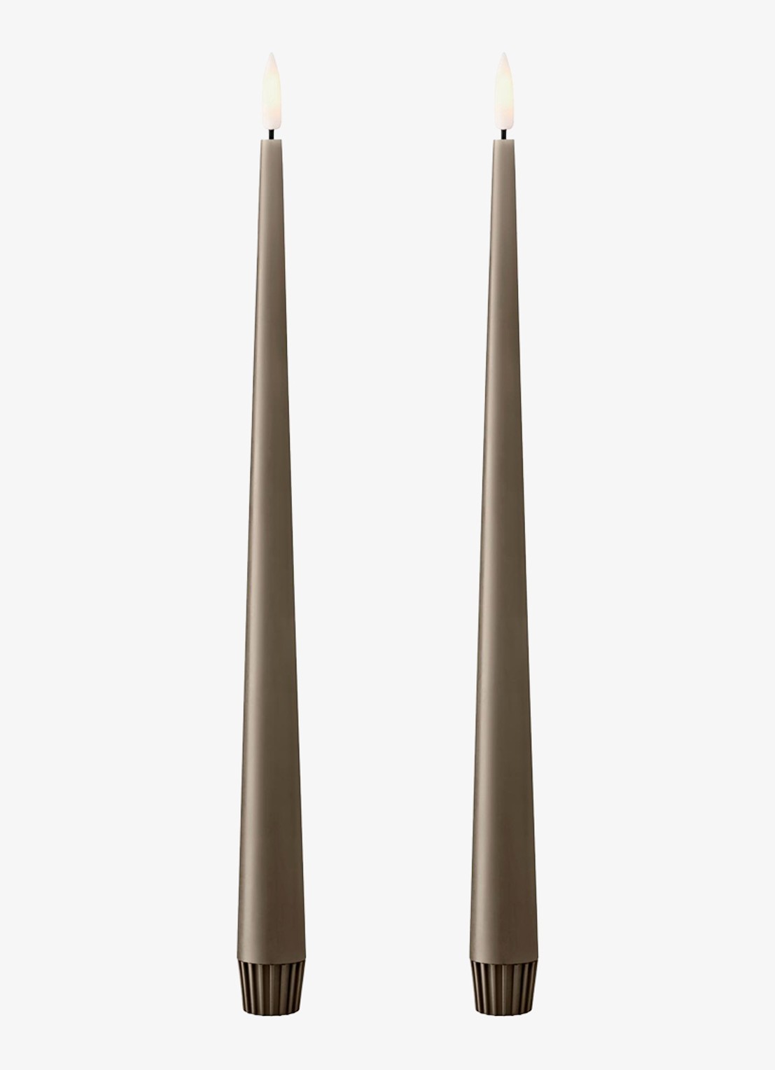 ester & erik LED-kaars 30 cm set van 2 - voorkant donkerbruin
