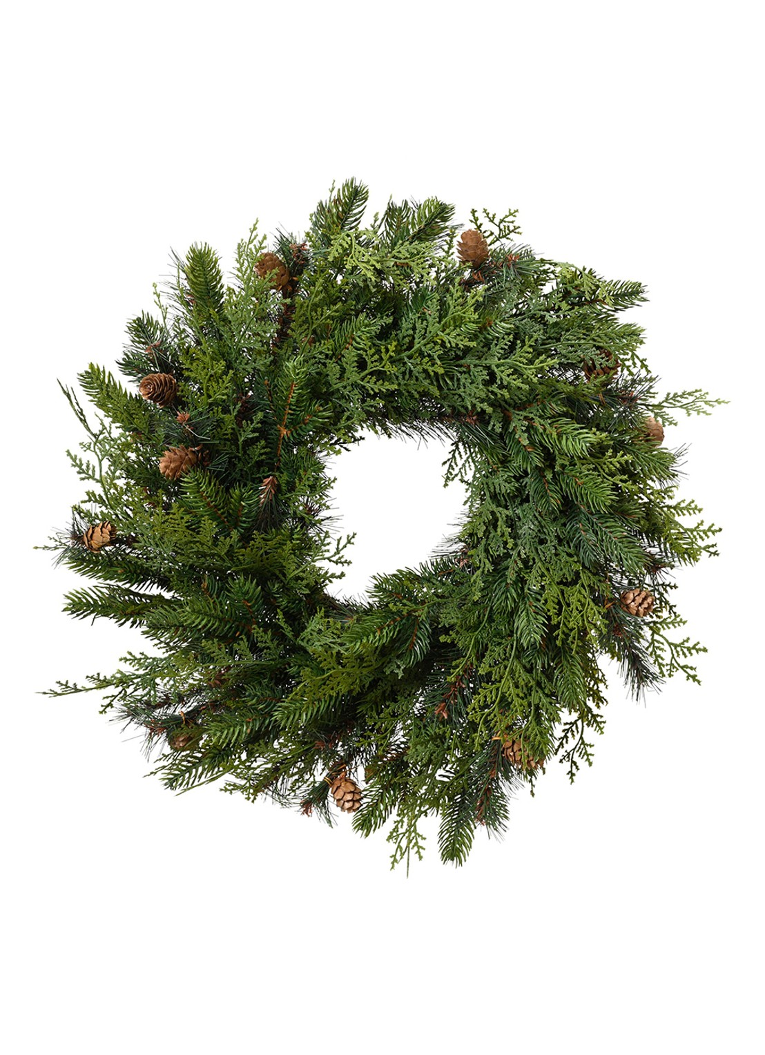 Everlands Cypress kerstkrans 60 cm - voorkant groen