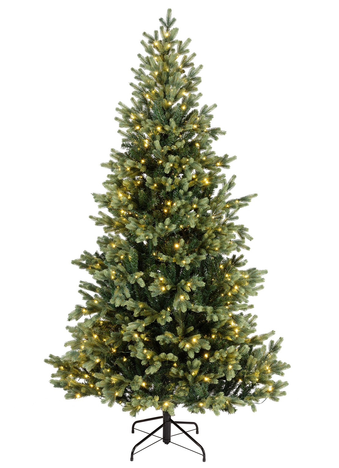 Everlands Geneva Fir kunstkerstboom met LED verlichting 240 cm - voorkant groen