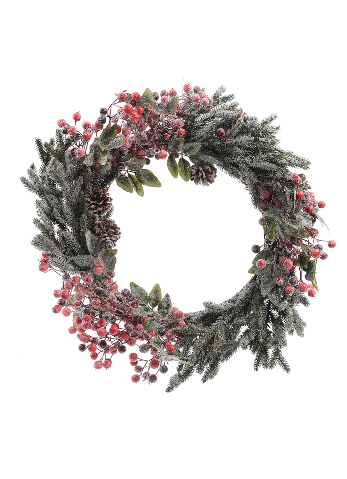 Everlands Kerstkrans 60 cm - voorkant donkergroen