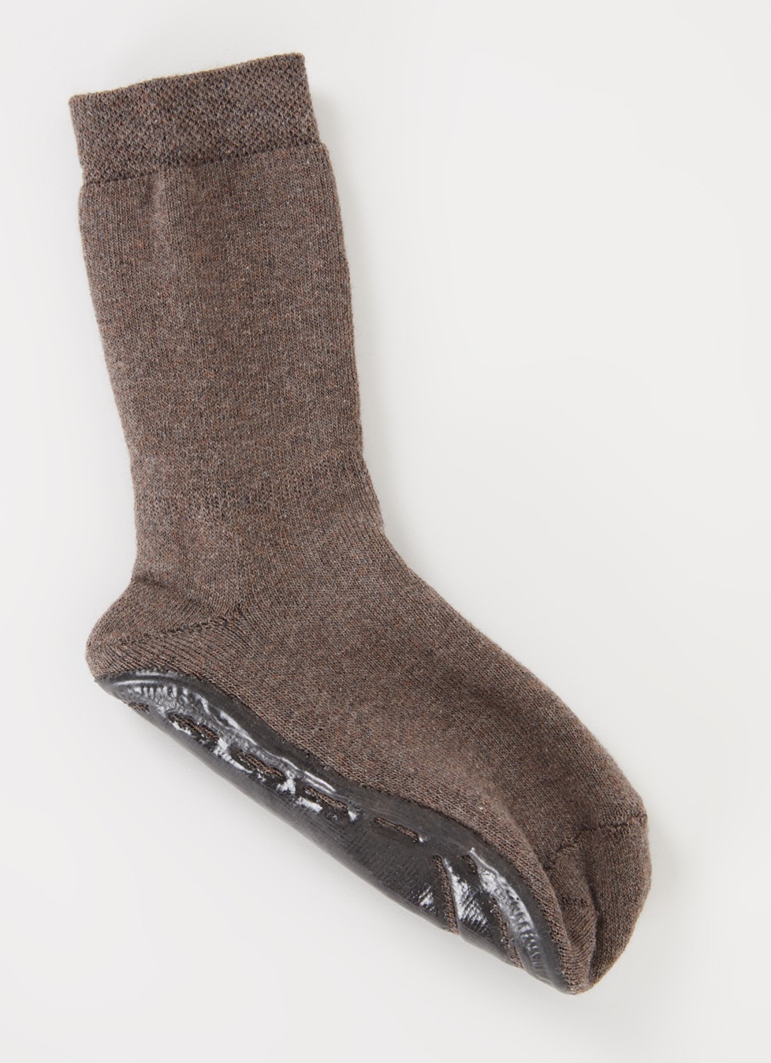 Ewers Huissokken in katoenblend met anti-slip - voorkant 2 donkerbruin