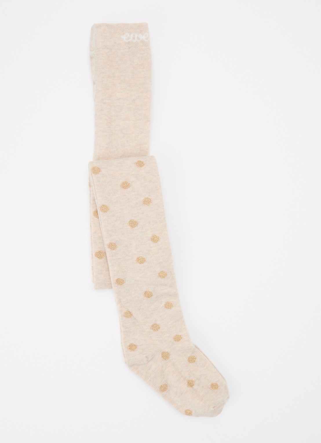 Ewers Maillot met stippenprint en glitter - detail beige