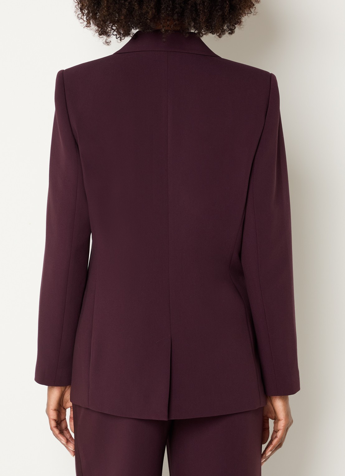 Expresso Blazer met paspelzakken en schoudervulling - achterkant aubergine