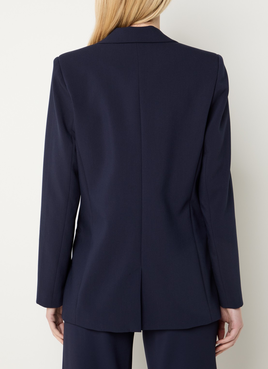 Expresso Blazer met paspelzakken en stretch - achterkant donkerblauw