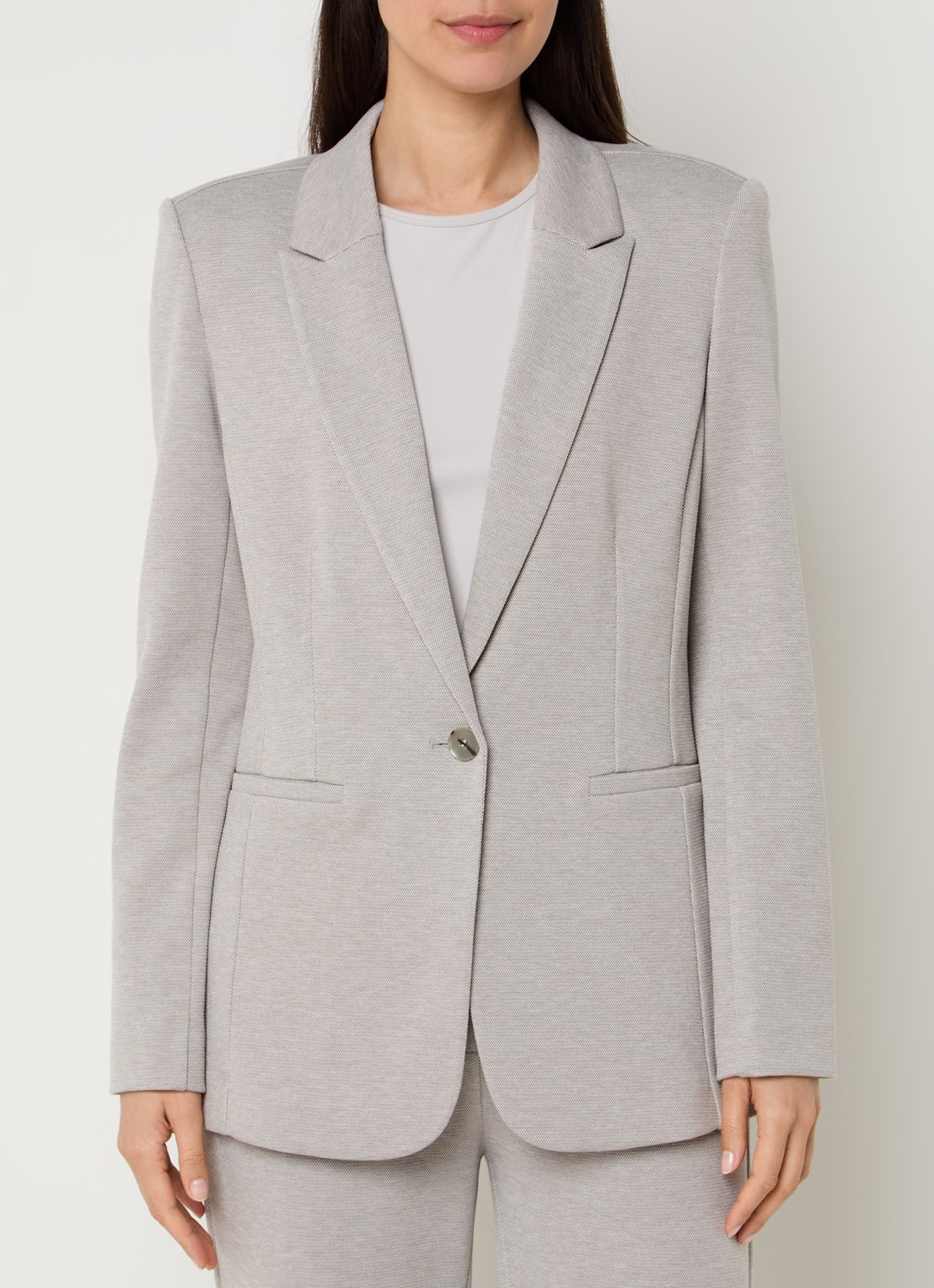 Expresso Blazer met paspelzakken - detail lichtgrijs