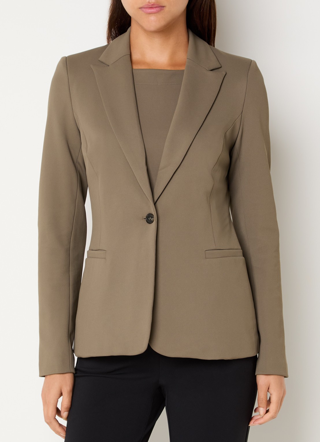Expresso Blazer met paspelzakken - detail 4 mosgroen