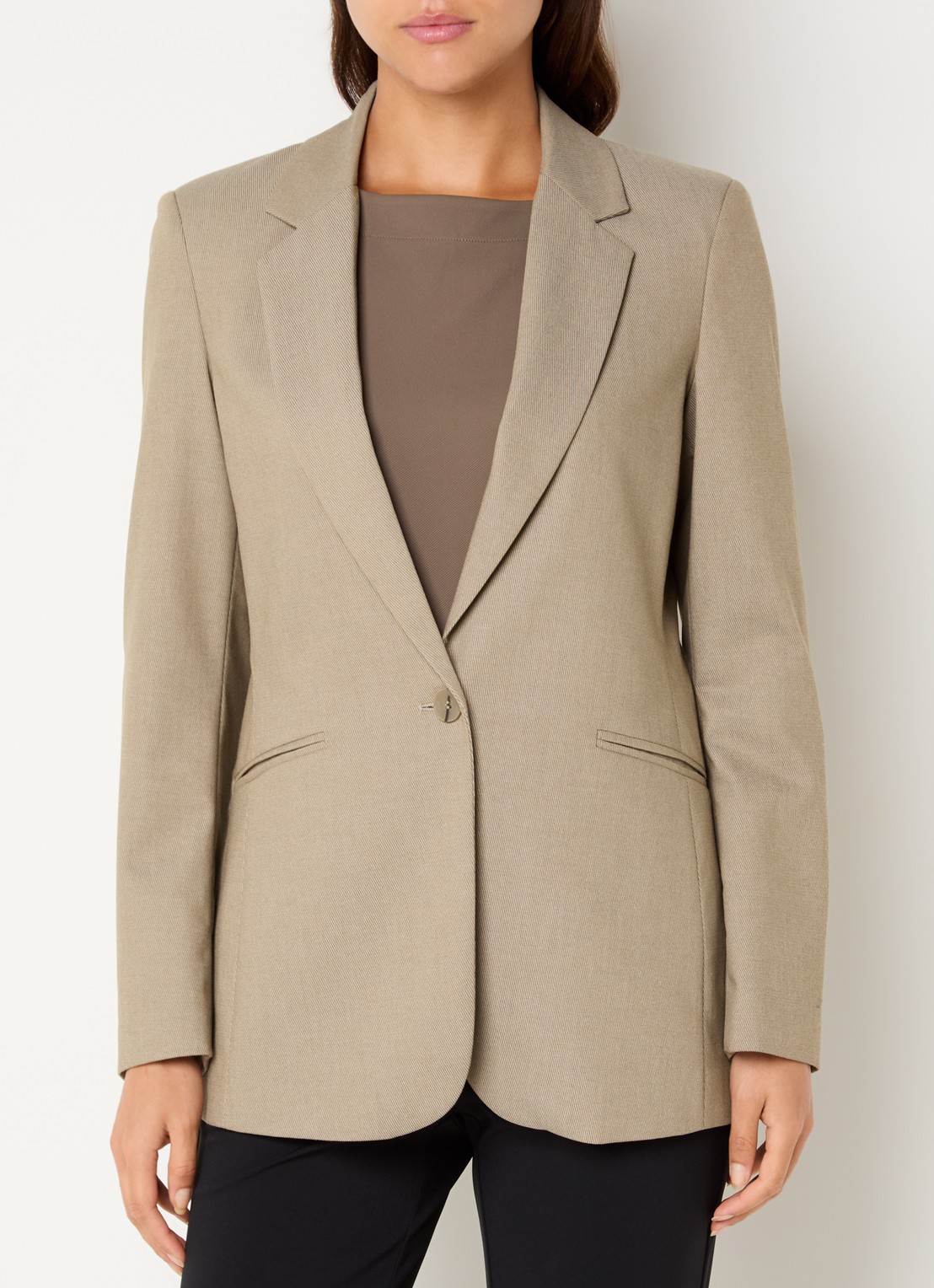 Expresso Blazer met paspelzakken - detail khaki