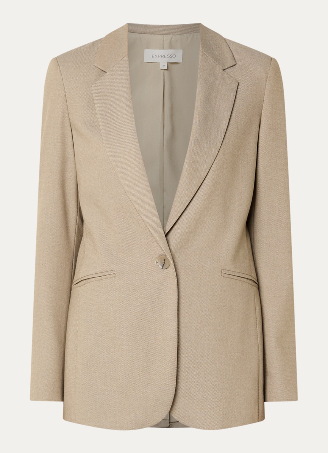 Expresso Blazer met paspelzakken - voorkant 3 khaki