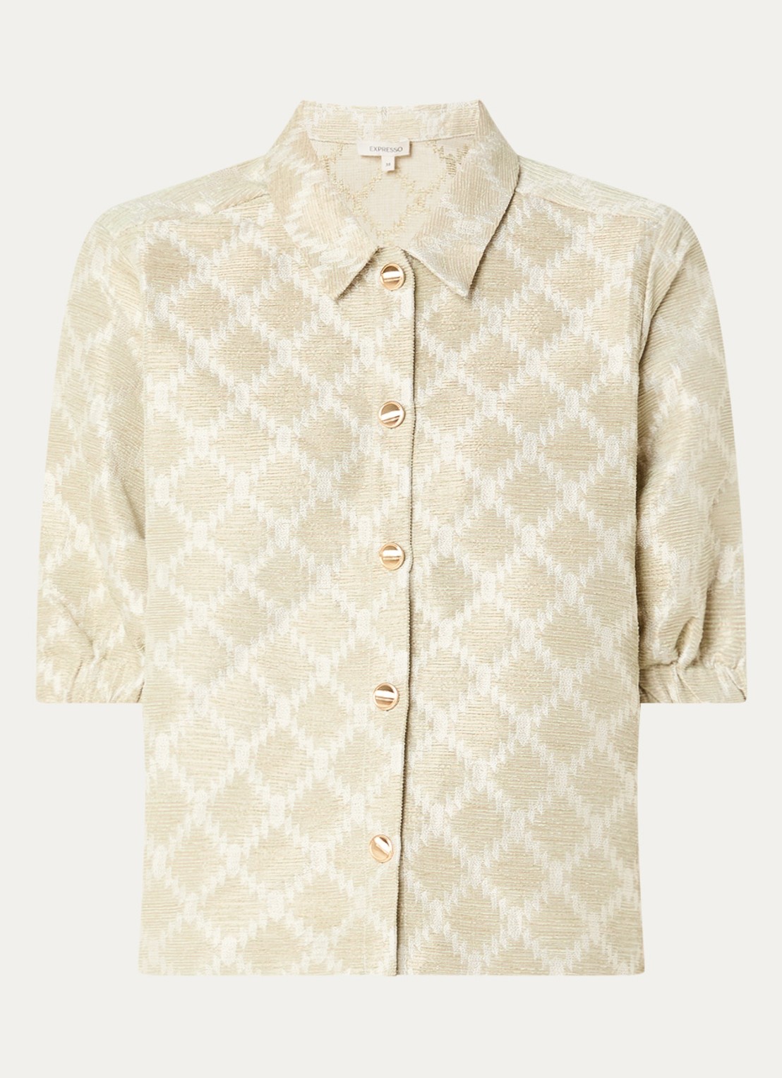 Expresso Blazer met print en ballonmouw - voorkant lichtgroen