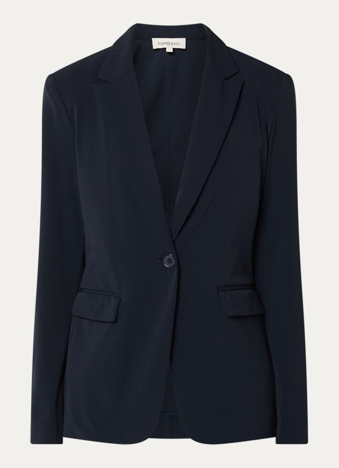 Expresso Blazer van travelstof met klepzakken en stretch - voorkant 2 donkerblauw