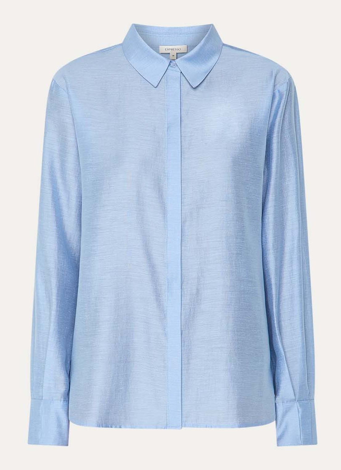 Expresso Blouse in linnenblend - voorkant lichtblauw