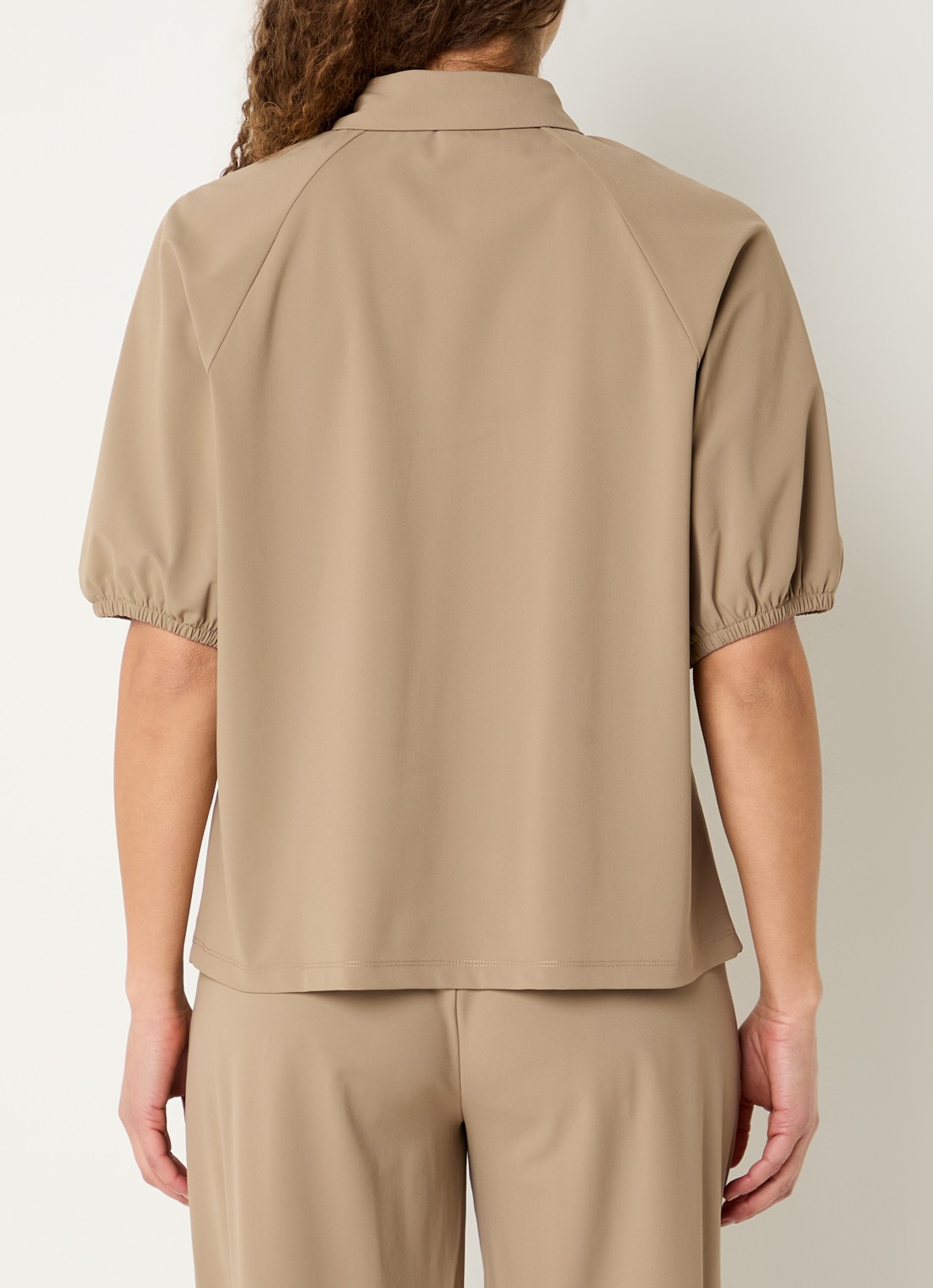 Expresso Blouse met ballonmouw - achterkant roestbruin