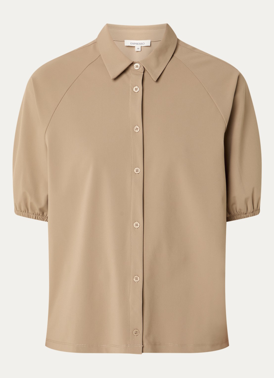 Expresso Blouse met ballonmouw - voorkant 3 roestbruin