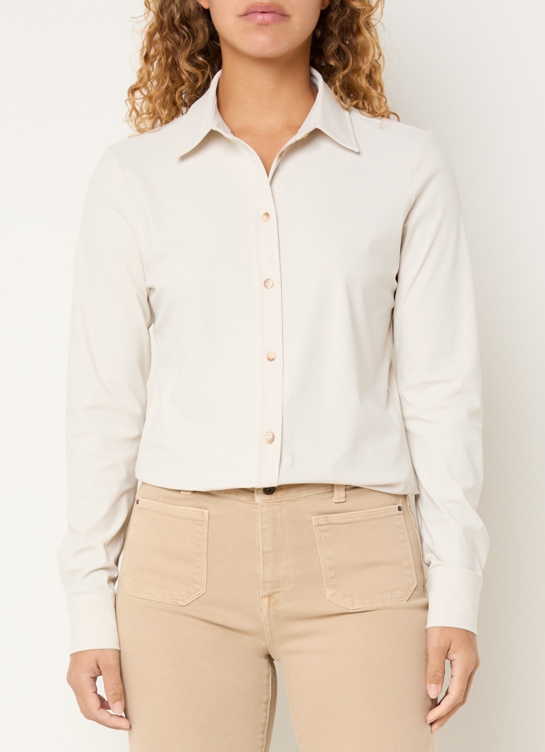 Expresso Blouse met kraag - detail 6 creme