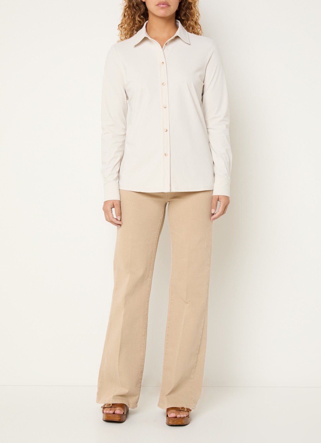 Expresso Blouse met kraag - voorkant 2 creme