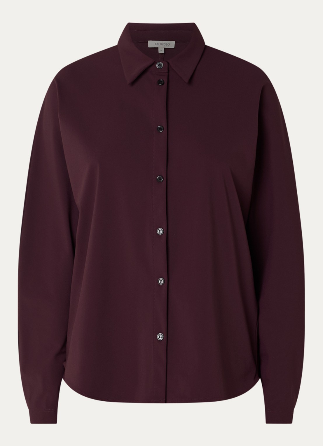 Expresso Blouse met kraag - voorkant 3 aubergine