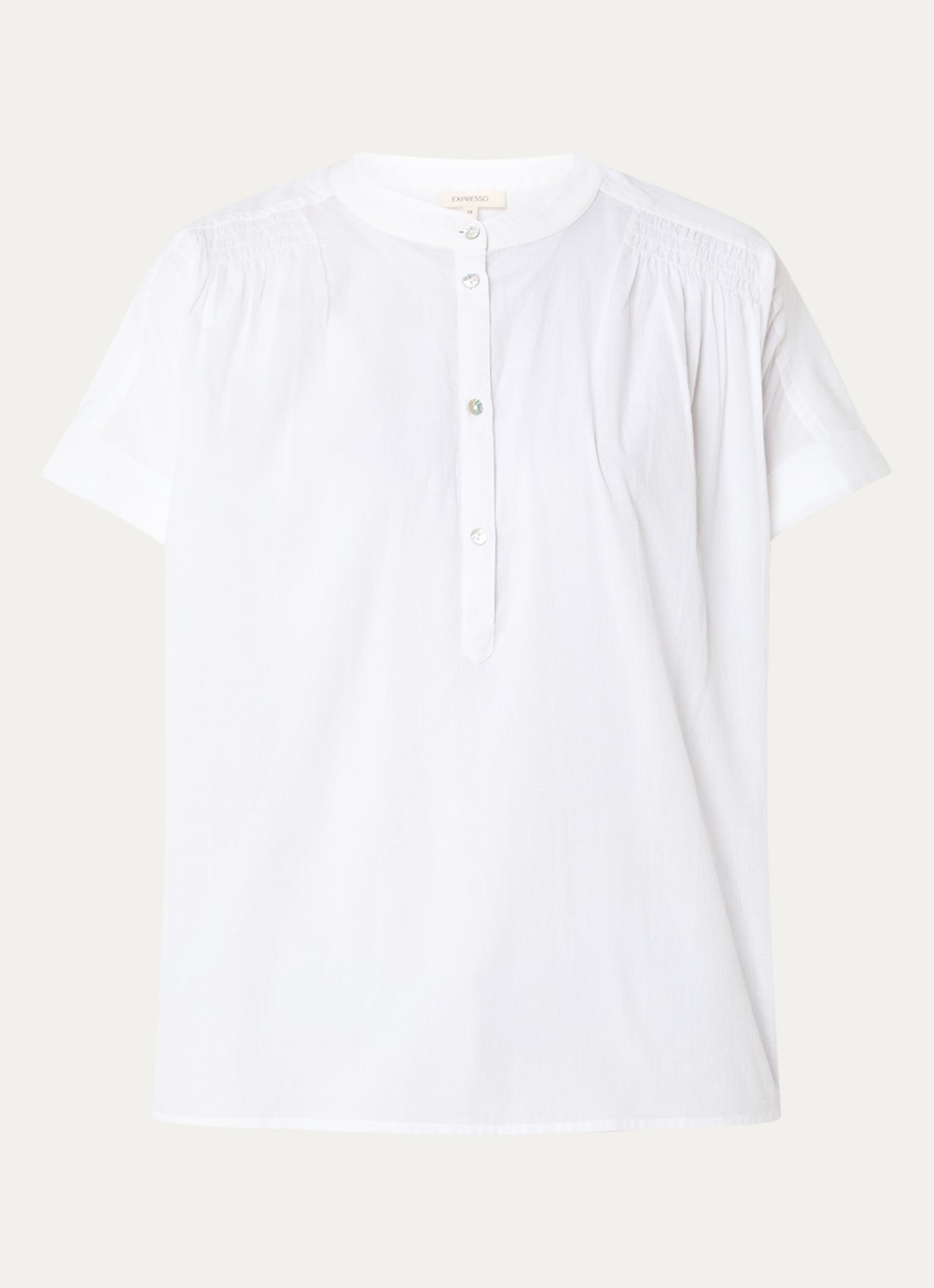 Expresso Blouse met smockwerk - voorkant 3 wit