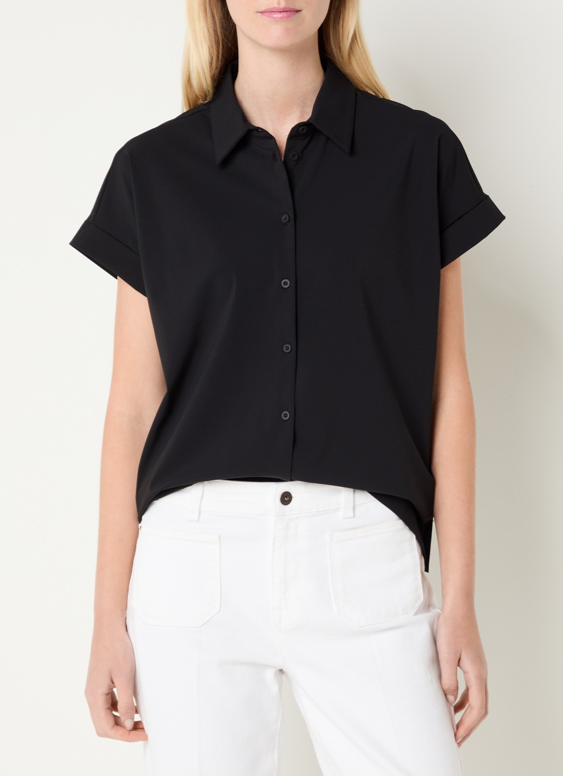 Expresso Blouse met vlindermouw - detail 2 zwart