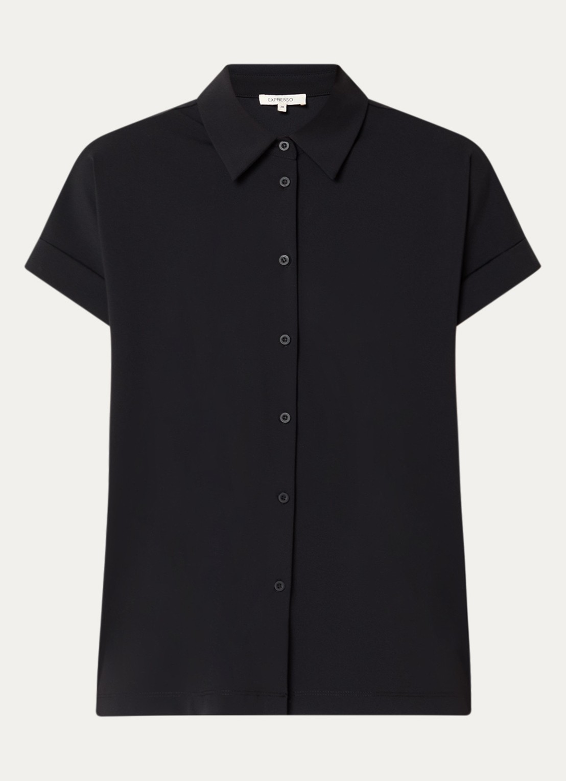 Expresso Blouse met vlindermouw - voorkant 3 zwart