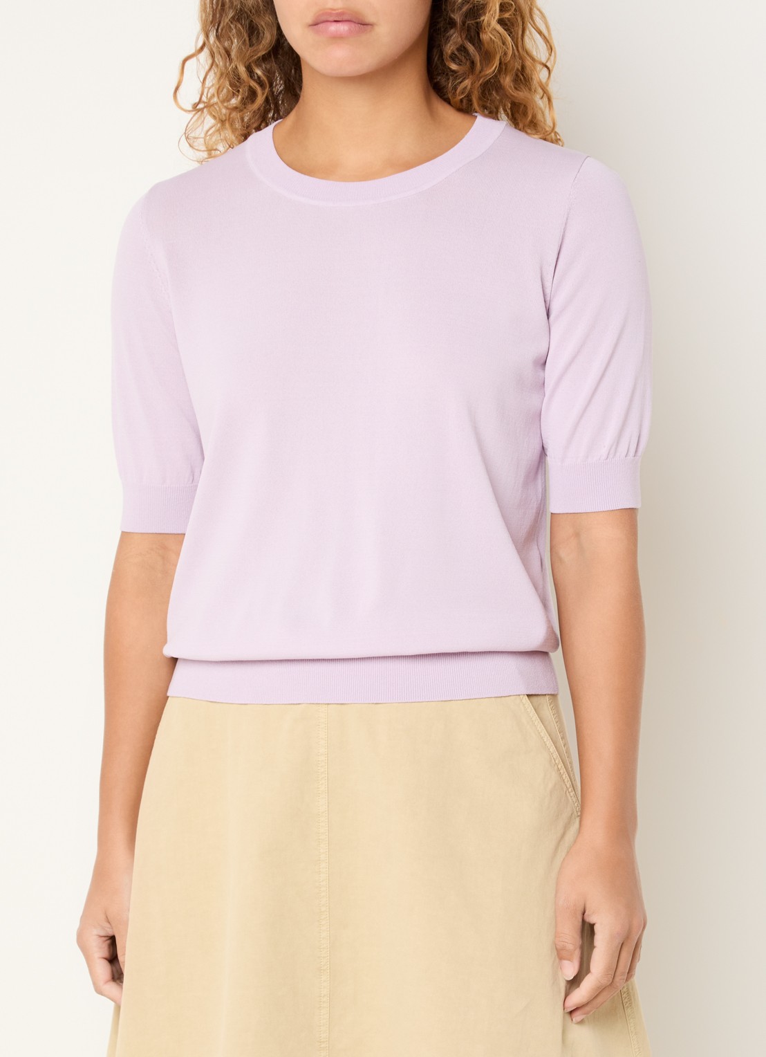 Expresso Fijngebreide top met ronde hals - detail 3 lila