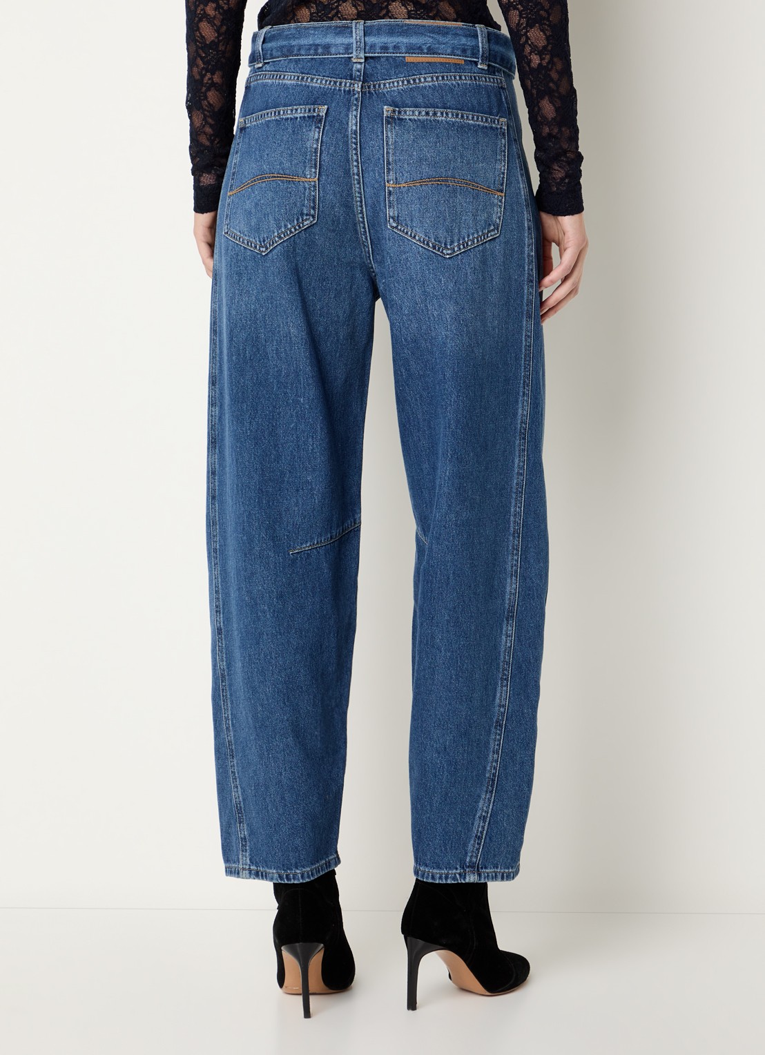 Expresso High waist balloon jeans met medium wassing - achterkant 3 indigo