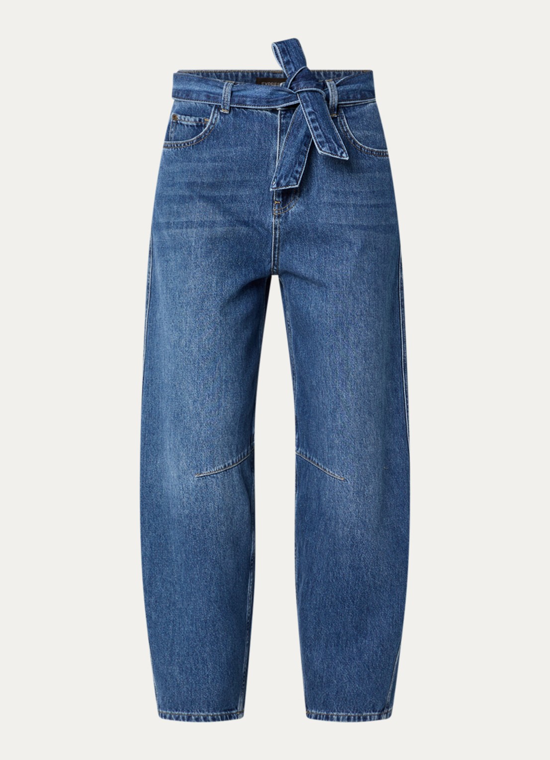 Expresso High waist balloon jeans met medium wassing - voorkant 4 indigo