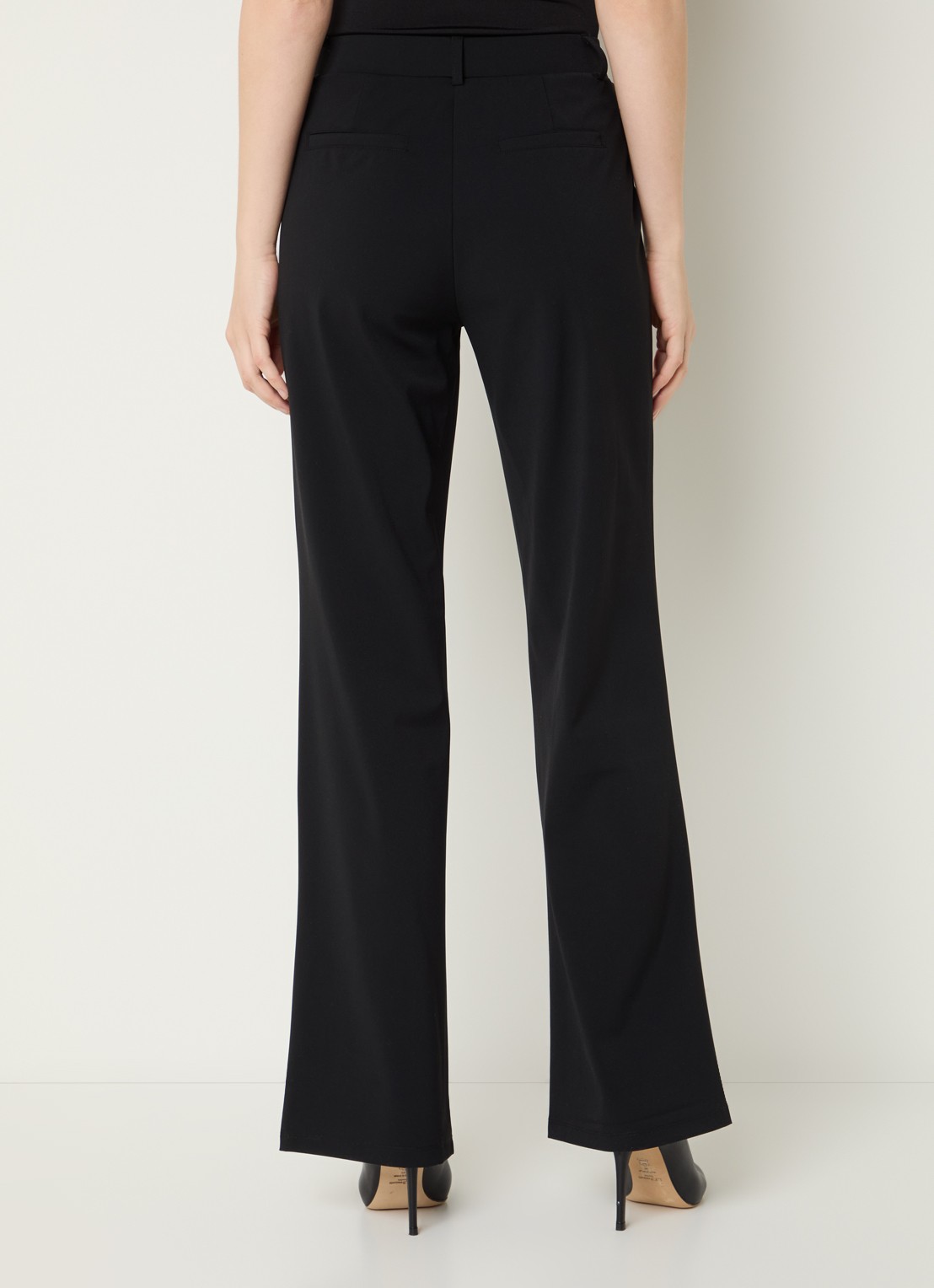Expresso High waist bootcut fit pantalon van travelstof - achterkant 4 zwart