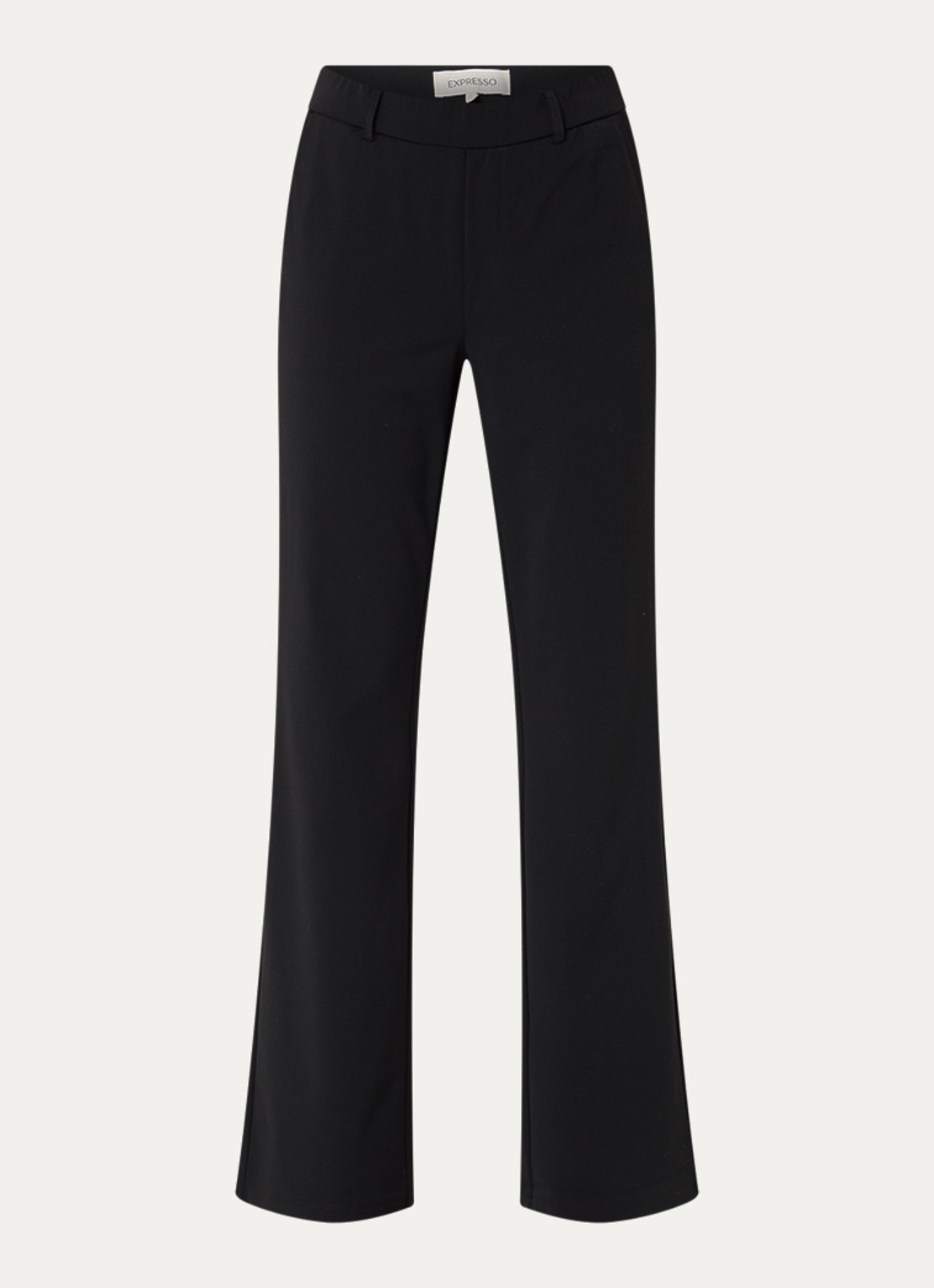 Expresso High waist bootcut fit pantalon van travelstof - voorkant zwart