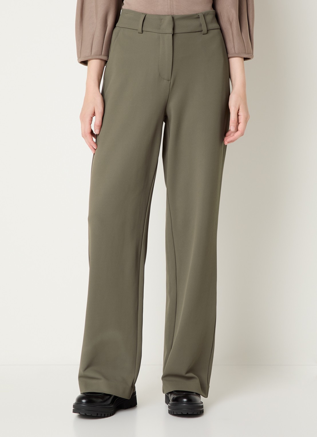 Expresso High waist flared fit broek met steekzakken - detail 4 zand