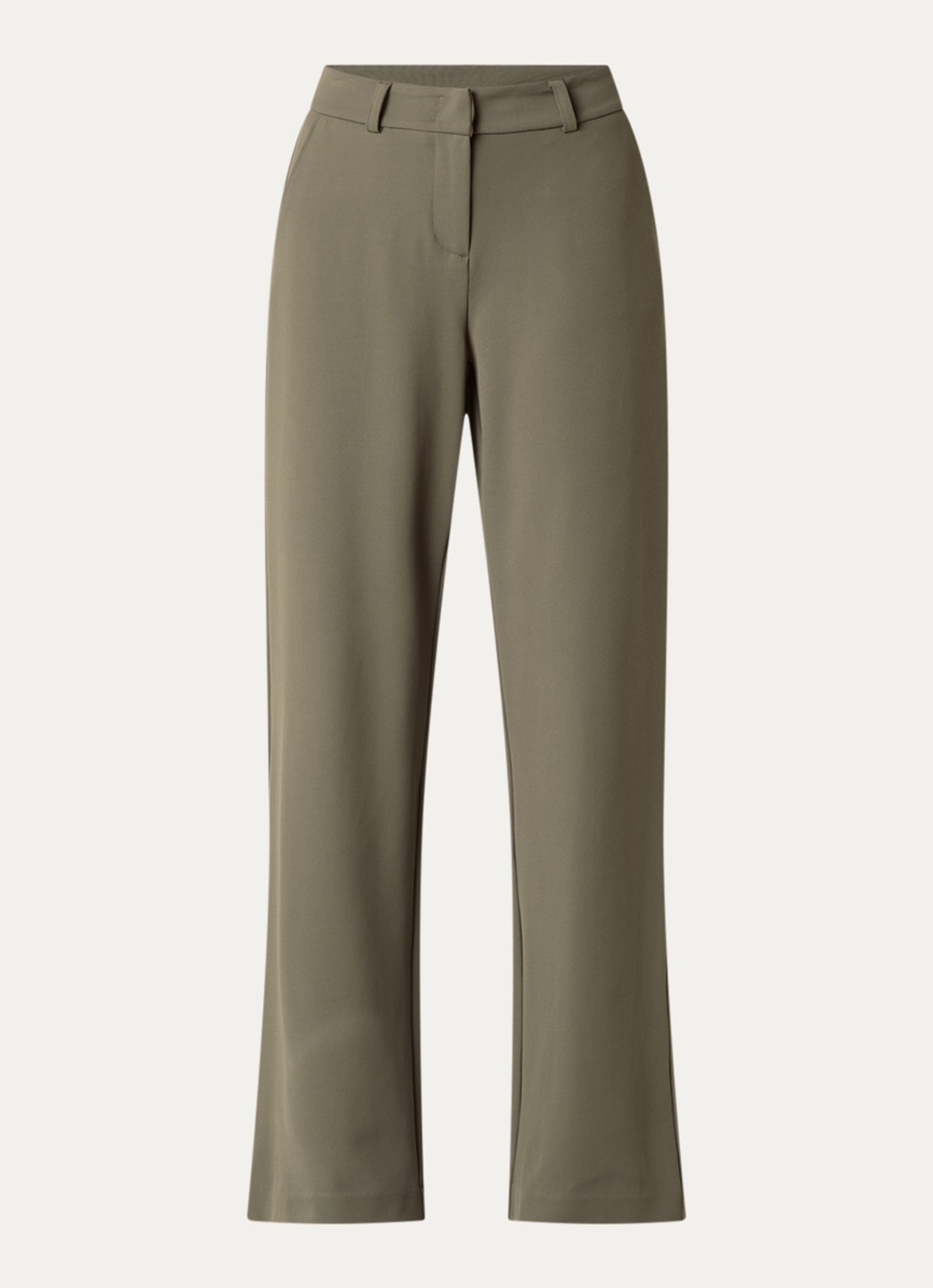 Expresso High waist flared fit broek met steekzakken - voorkant zand