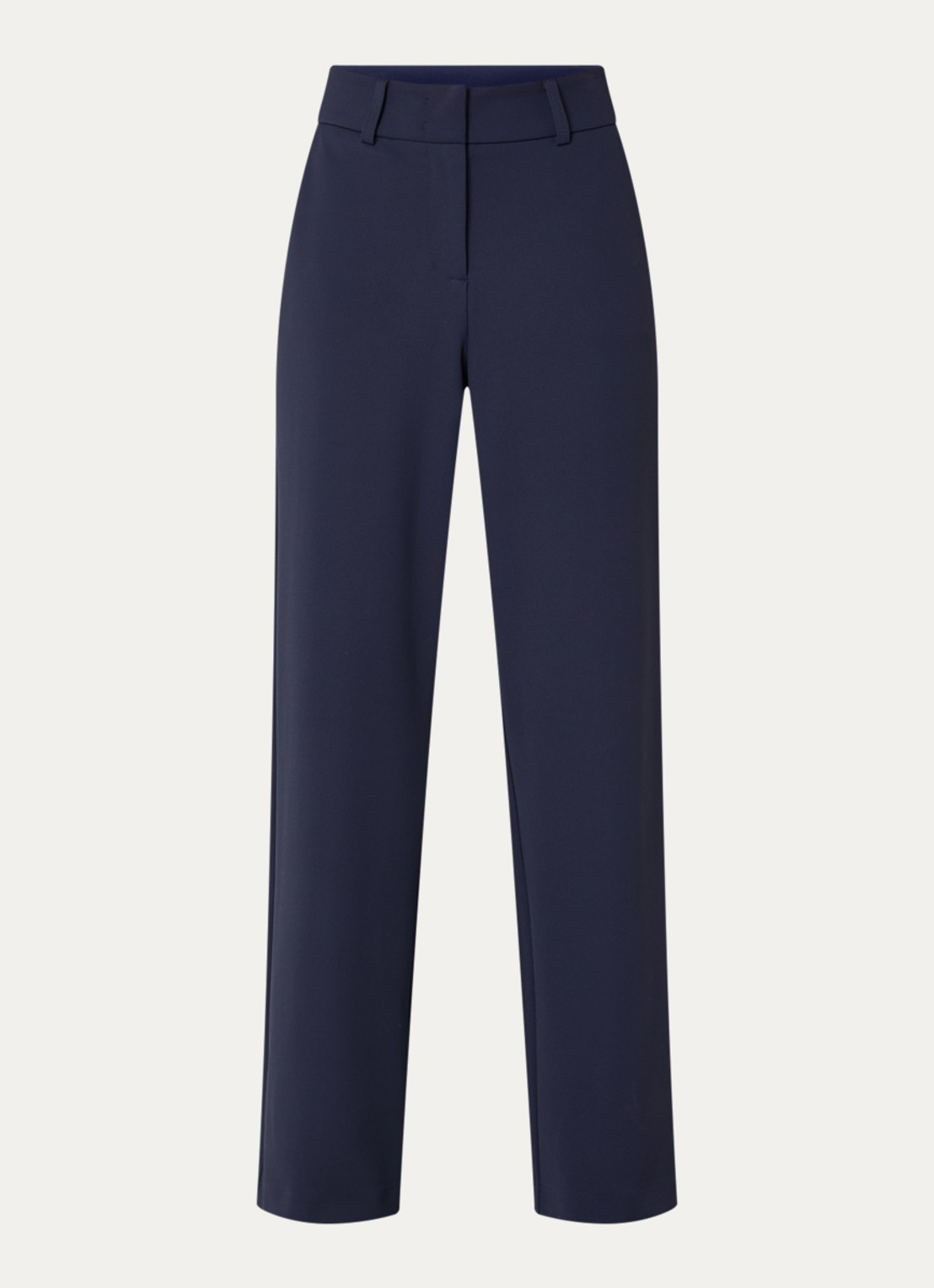 Expresso High waist flared fit broek met steekzakken - voorkant 2 donkerblauw