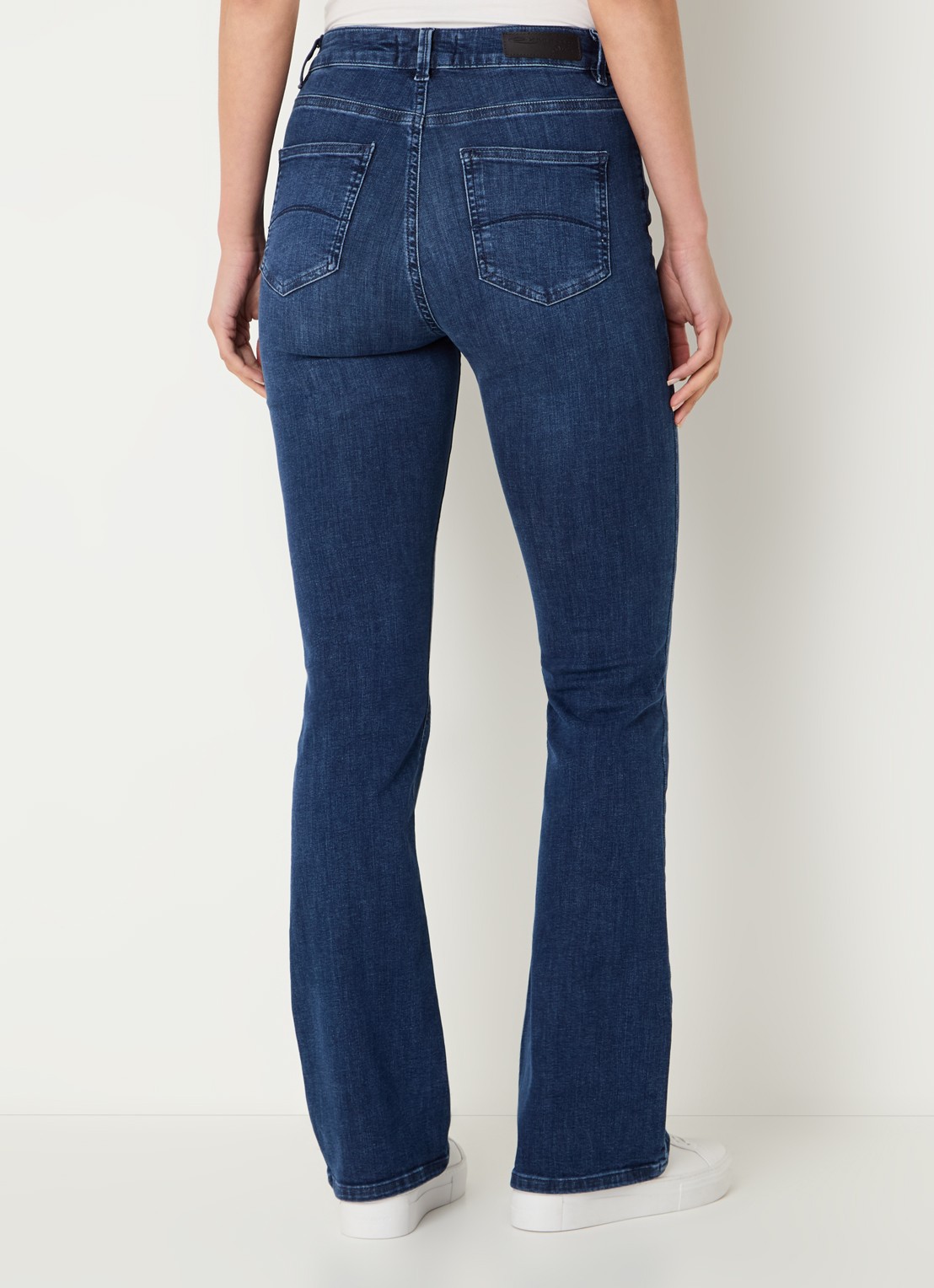 Expresso High waist flared jeans met steekzakken - achterkant indigo